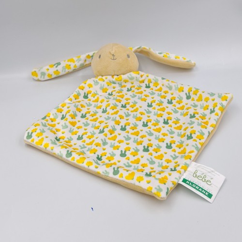 Doudou plat lapin - beige, jaune