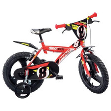 Vélo Enfant Rouge Pro Coss MTB Dino Bikes Roue 14" Enfants 4-7 Ans