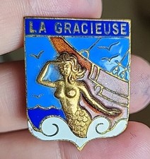 Insigne Militaire Marine Aviso Dragueur La Gracieuse Augis