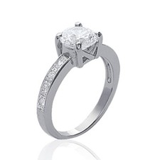 Bague solitaire femme - , argent