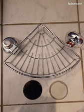 étagère d'angle en chrome pour salle de bain / sdb / baignoire / douche