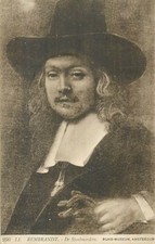 CP TABLEAU DE STAALMEESTERS PAR REMBRANDT - PUB AU DOS HORSINE