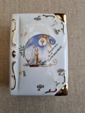 ANCIEN  BOITE BONBONNIERE PORCELAINE LIMOGES MISSEL SOUVENIR COMMUNION RELIGION