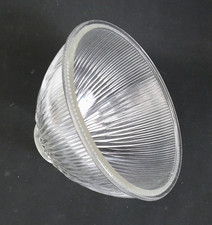 Grosse TULIPE  Abat-jour VERRE strié HOLOPHANE Art Déco VINTAGE Industriel Loft