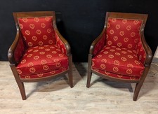 Paire de bergères Empire en acajou