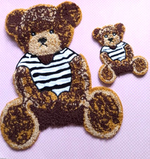 Applique ours marron polyester