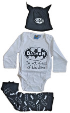 BATMAN  ,ensemble BARBOTEUSE 3 piéces  , 12 mois ou 80 cm  /  V4a19