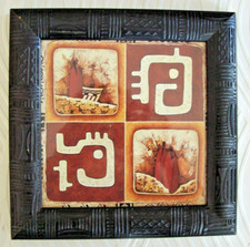 CADRE TABLEAU MORCEAU d'AFRIQUE de MOGA Thème ETHNIQUE Cadre Superbe