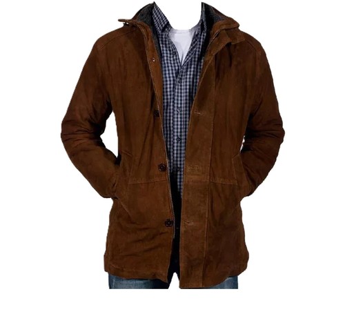 Veste marron en cuir - marron,