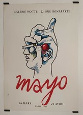 Mayo Galerie Motte	1965 Affiche Originale Abstrait Exposition