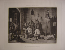 Belle estampe Le Couronnement d'épines Jésus Christ par David TENIERS LE JEUNE