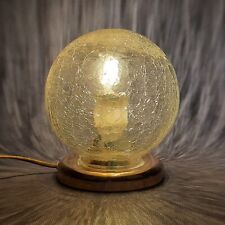 Lampe de Table Verre Boule Craquelé Chambre Ombragé Collection Vintage Ans ‘70