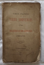 Vieux Papiers Vieux Souvenirs 1788 1789  1795 de Thellier de Poncheville Nord