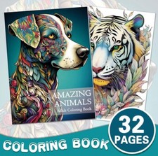 Cahier De Coloriage Animal Livre De Dessin 32 Page A Colorié Animaux Anti Stress
