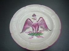 EN FAIENCE DE L'EST  LES ISLETTES ASSIETTE   DECOR  AIGLE XIX ème