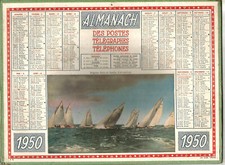 Calendrier Almanach des PTT 1950. Régate dans le Bassin d'Arcachon.