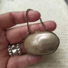 PORTE MONNAIE Oeuf en Nacre XIXè Petit Modèle Pour Poupée Doll PURSE 19thC