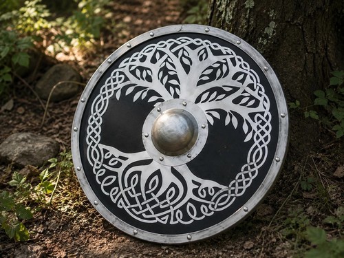 Bouclier rond celtique arbre