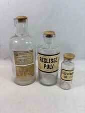 3 Anciens Flacons De Pharmacie
