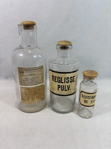 Anciens flacons pharmacie - anciens, de