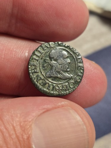 Denier tournois 1587 amiens - tournois,
