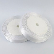 Ruban satin 25mm blanc rouleau - ruban,