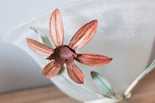 Paire de Lampe Applique Mural Vintage en Verre Couleur Opaque Décoration Florale