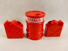 sympa lot de bidon / fut / jerrican Texaco  Playmobil (  station essence ) 2231
