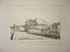 Gravure Eau-forte du vieux Château de FRANCHEVILLE vers 1880 Lyon