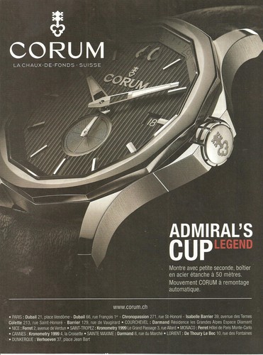 Publicite montre corum - publicite,