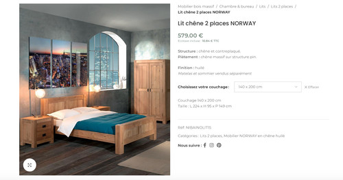 Lit double 140 200 avec - double,