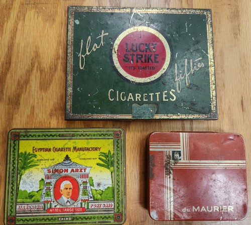 Vintage cigarette tins - vintage,