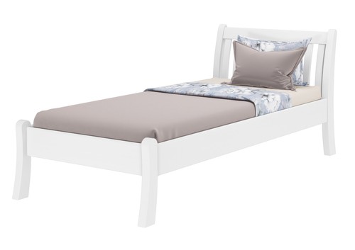 Lit simple blanc élégant - , pin