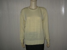 MISS HELEN Pull Vintage M (38/40) Jaune Pure laine vierge VFP011