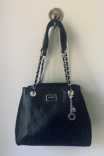 Guess ponan black logo print - black,