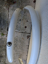 Paire de garde boue vélo ville ancien vintage acier blanc