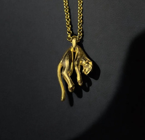 Collier panthère or - en,