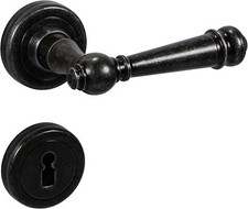 Poignée de porte Fer Forgé poignée Noir Poignée de Porte Antique Rosette Retro