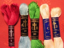 ECHEVETTES COTON à BRODER CARTIER BRESSON - LA CROIX -  LOT de 5 COLORIS divers