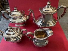 Cafetière, Théière, Lait + Sucre Argenté En Excellent État Marque LSG Etc