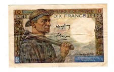 FRANCE Billet 10 FRANCS (  1942- 1947  ) MINEUR TTB TTB+