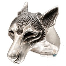 3D Viking Loup Bague .925
