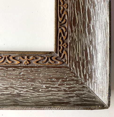 Cadre ancien bois argent - bois, et