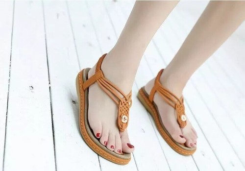 Sandales talon bas orange - bas,