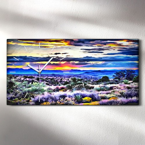 Horloge murale sur toile 60x30