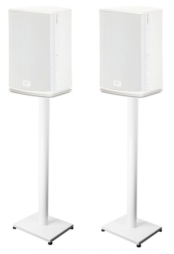 Pair steel white stands - pair,