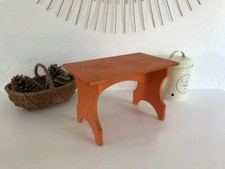 19 ⚜️  Ancien Petit Banc En Bois Orange Vintage