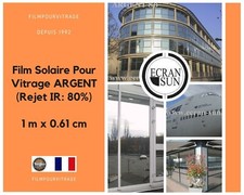 103 - Film Solaire Pour Vitrage ARGENT (Rejet IR: 80%) - 1 m x 0.61 cm