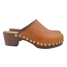 Mule Suédois Classiques Cuir Brun Avec Talon 5 CM - G3139 Brun