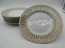 5 ASSIETTES BLANCHE & OR EN